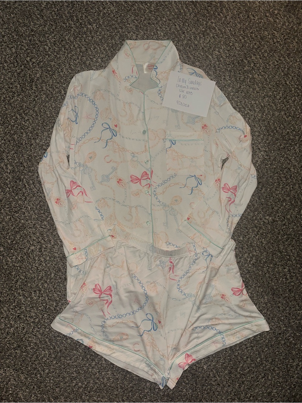 IN MY SUNDAYS Treasured Love Long-Sleeve Button Pajama Set